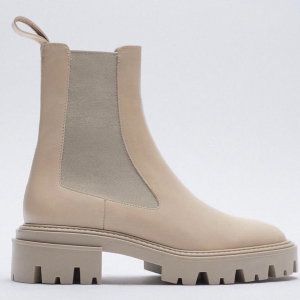 Zara chunky Chelsea boot tan 7.5
